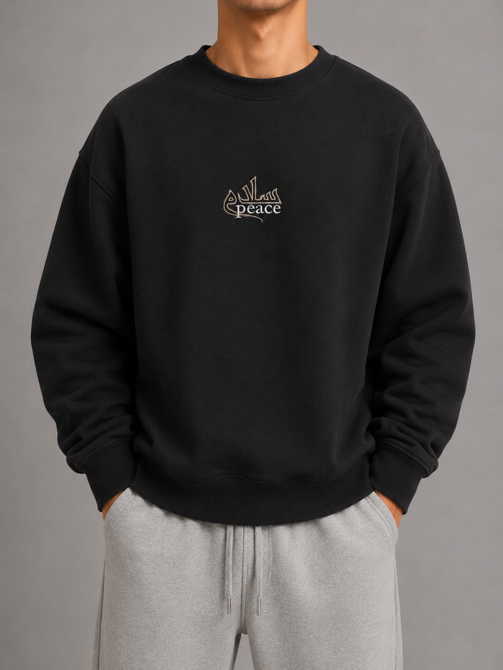 Black Ink Crewneck - Peace